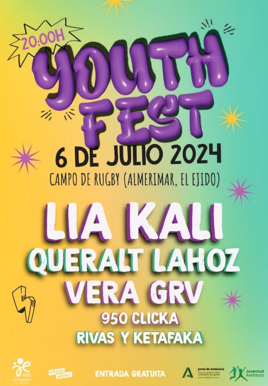 Lia Kali, Queralt Lahoz y Vera GRV, cabezas de cartel del festival ‘YOUTH FEST El Ejido 2024’