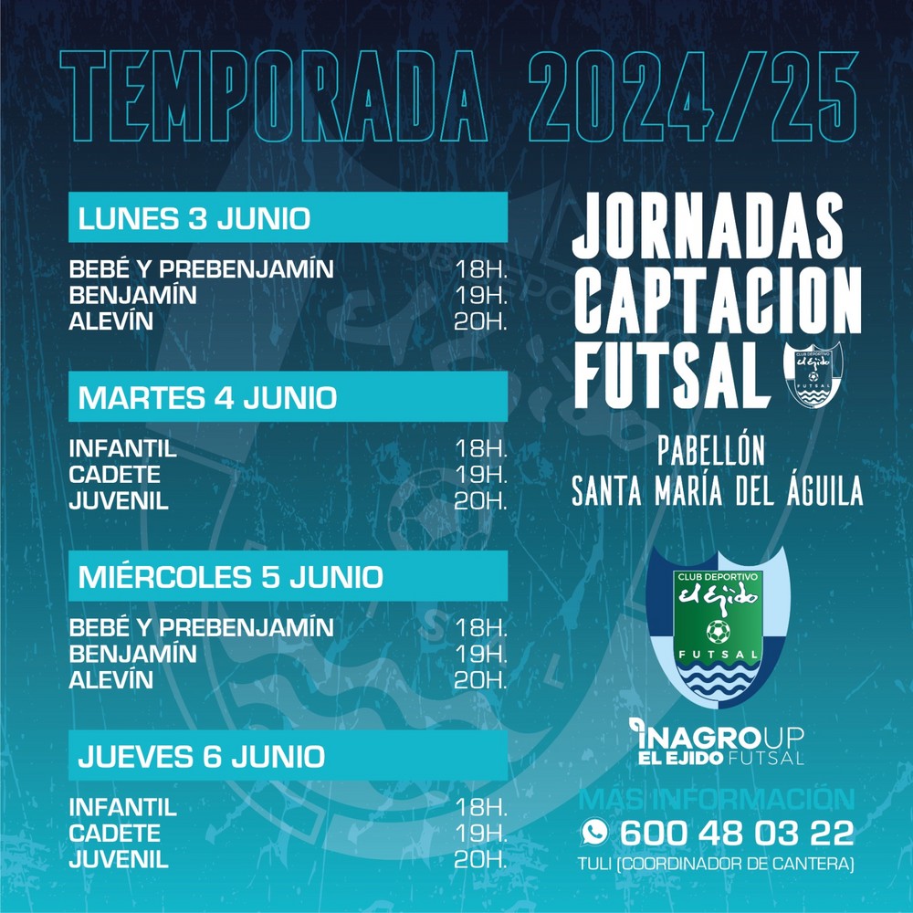 Las jornadas de Captación de Inagroup El Ejido Futsal ya tienen fecha