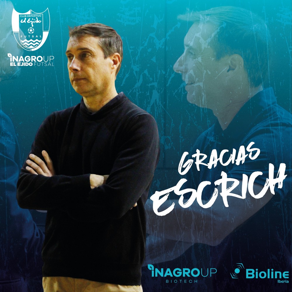 Inagroup El Ejido Futsal agradece a Escrich su “trabajo, compromiso y buen hacer” estas dos temporadas