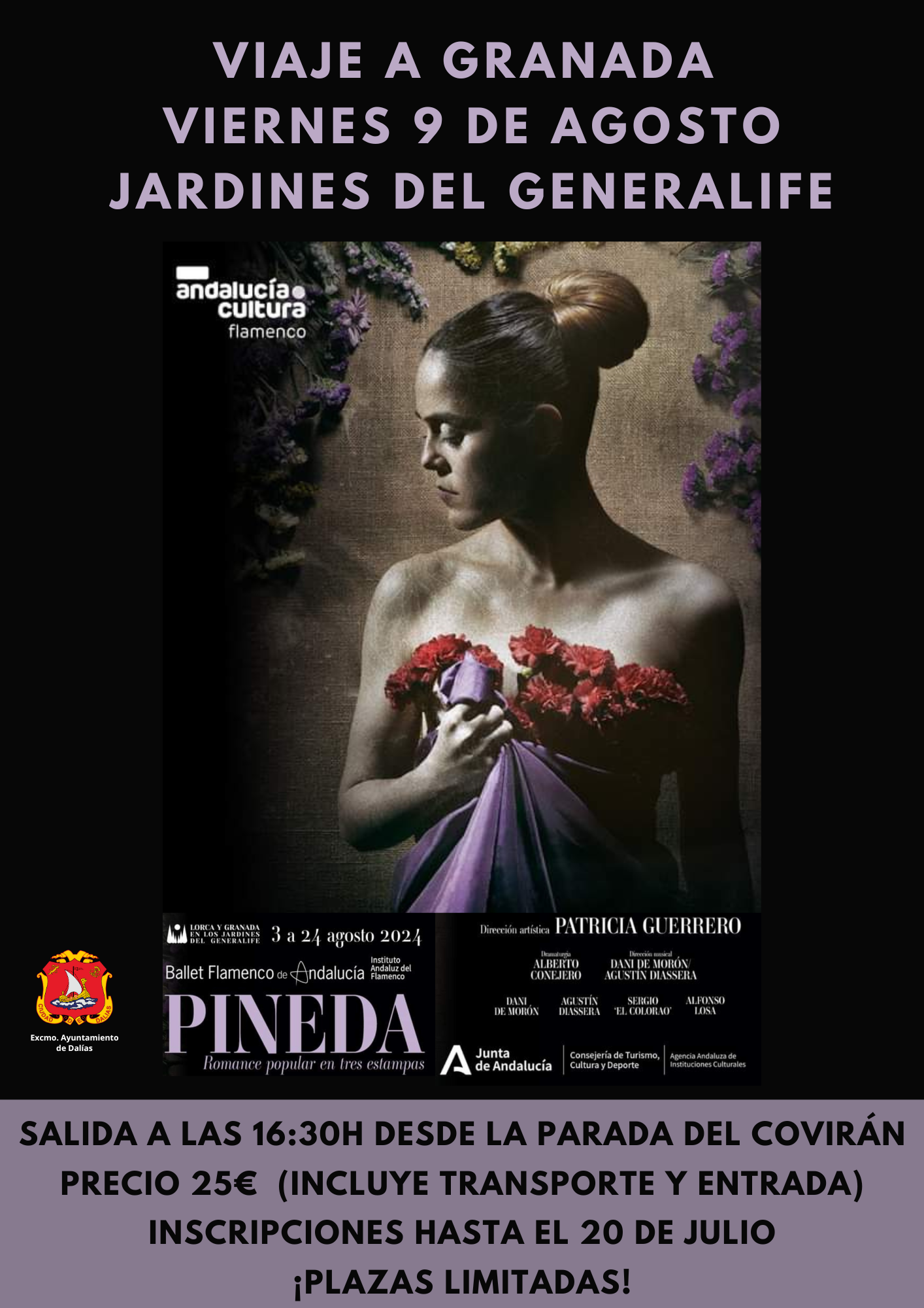 Los vecinos de Dalías podrán disfrutar en Granada de la obra `Pineda. Romance popular en tres estampas´