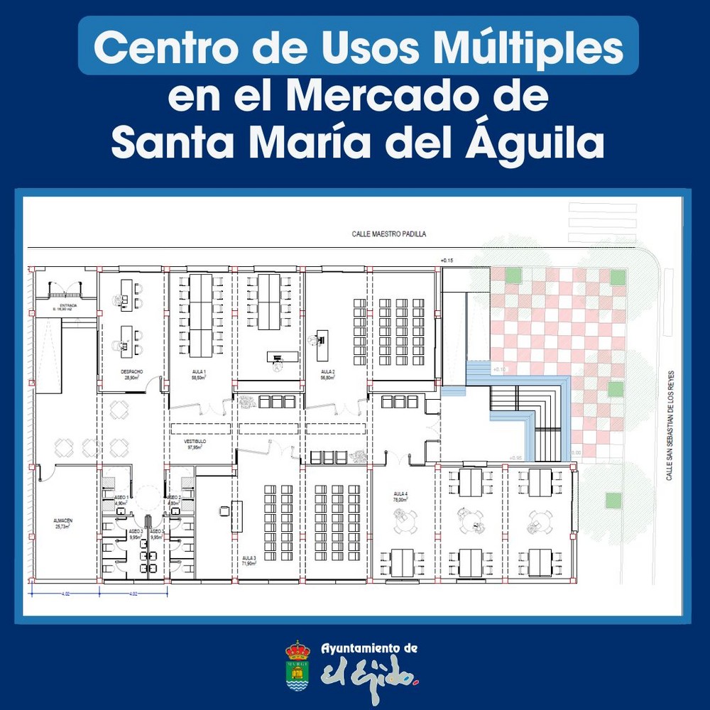 La reconversión del Mercado de Abastos de Santa María del Águila en un Centro de Usos Múltiples cubrirá la necesidad de espacios en este núcleo