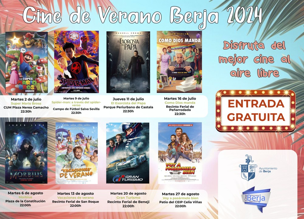 Llega una nueva edición del cine de verano de Berja con ocho proyecciones