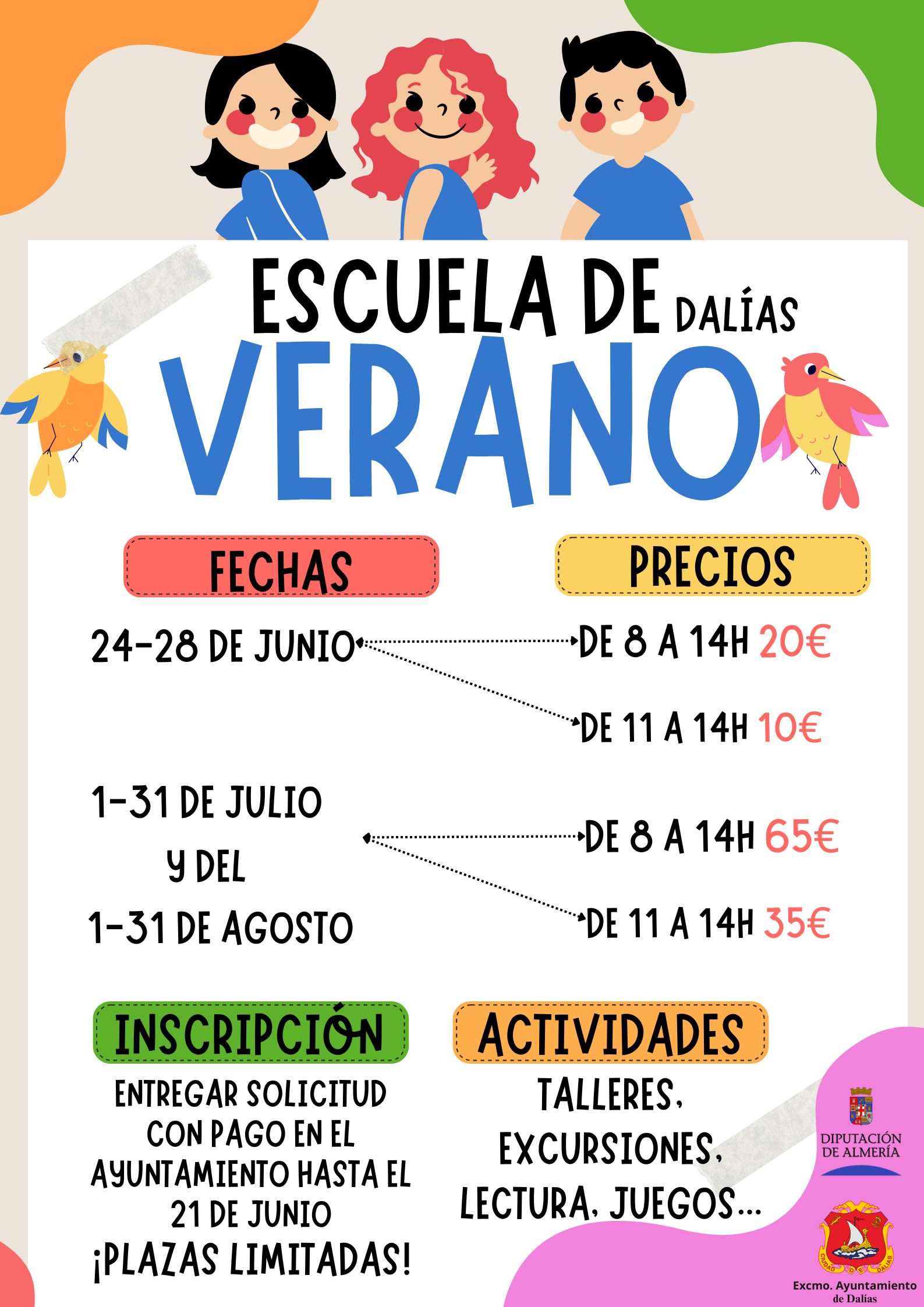 El Ayuntamiento de Dalías adjudica el servicio de la escuela de verano y ludoteca para los meses estivales