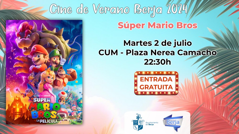 El Cine de Verano de Berja arranca esta semana en el CUM con la película Súper Mario Bros