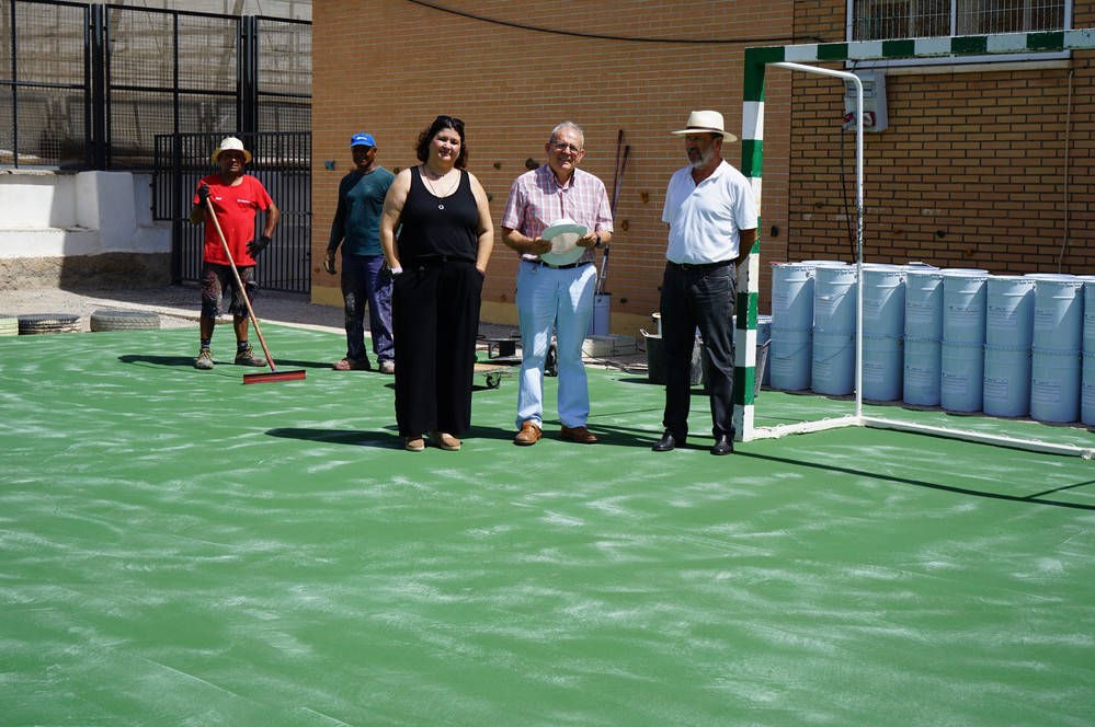Las obras de acondicionamiento de la pista polideportiva del Barrio Archilla entran en su recta final