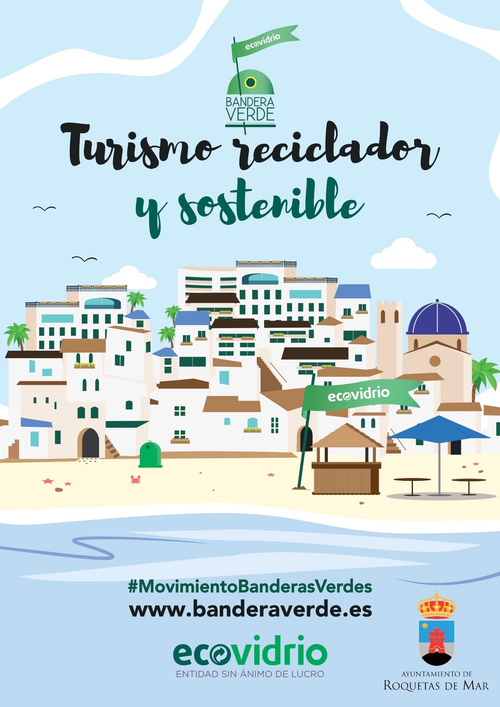 Roquetas se sumará este verano al reto para conseguir la Bandera Verde de la sostenibilidad hostelera de Ecovidrio
