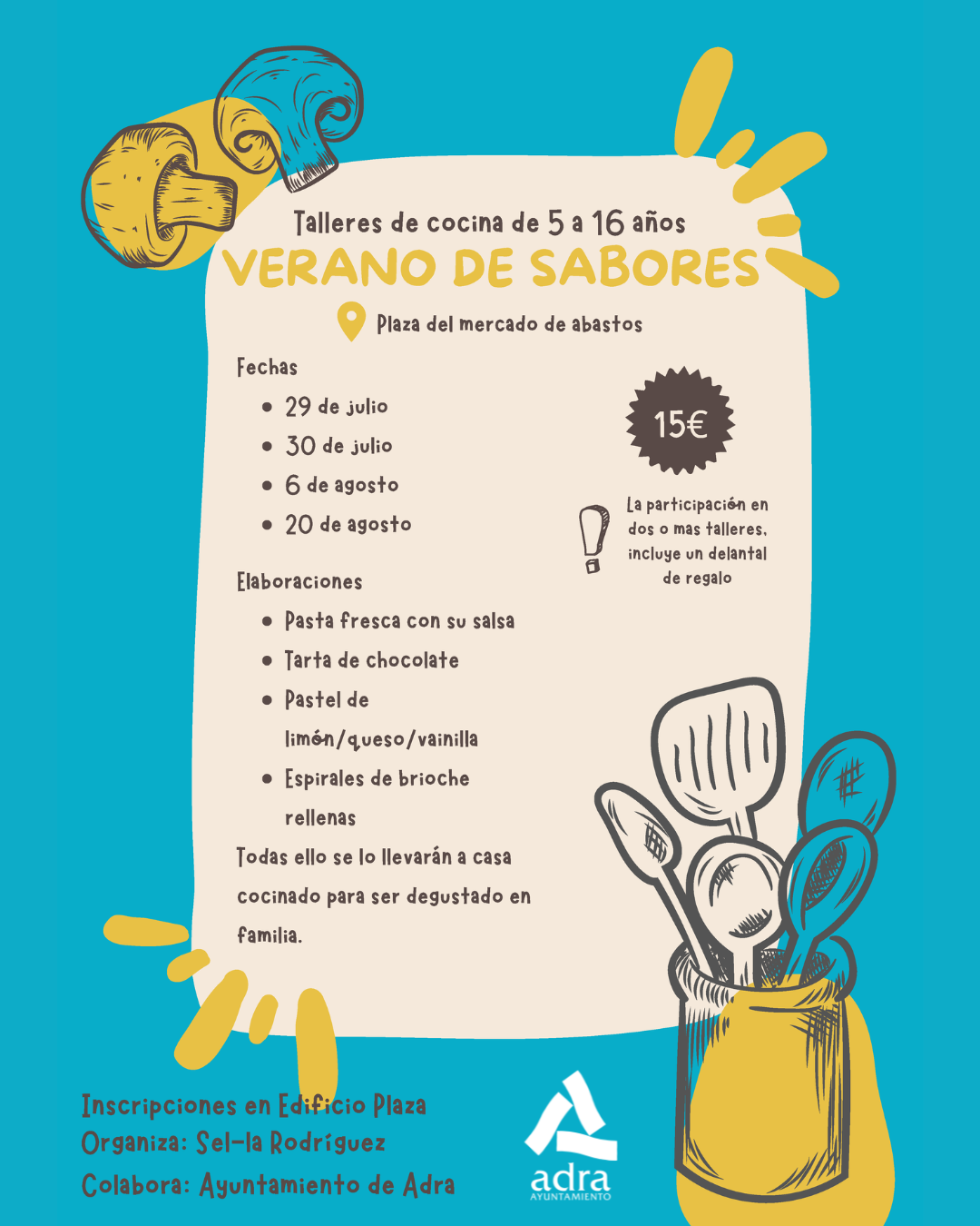 Abiertas las inscripciones del taller ‘Verano de Sabores’ en Adra para pequeños chefs