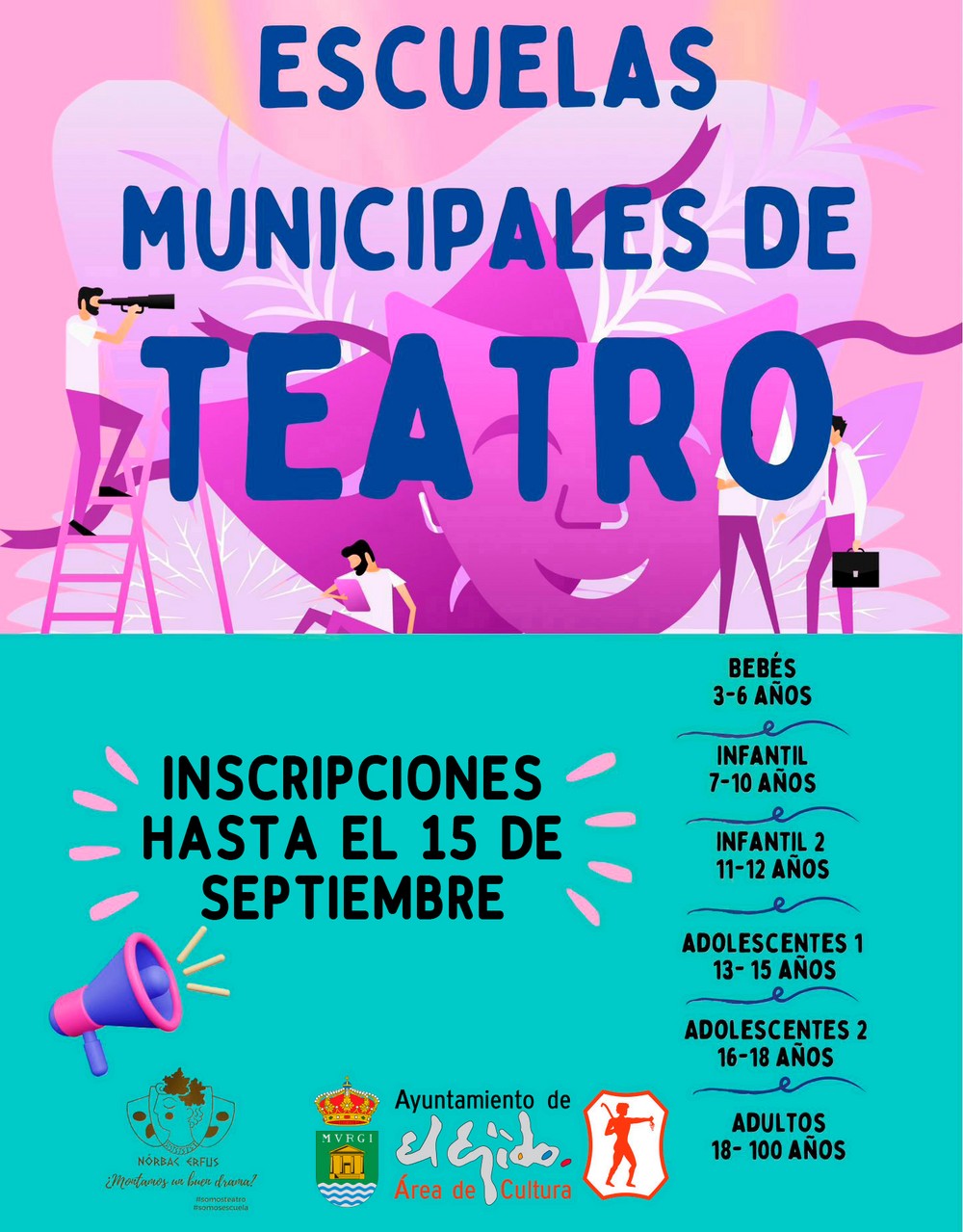 Abierto hasta el 15 de septiembre el plazo de inscripción de Escuelas Municipales de Teatro para el curso 2024/25