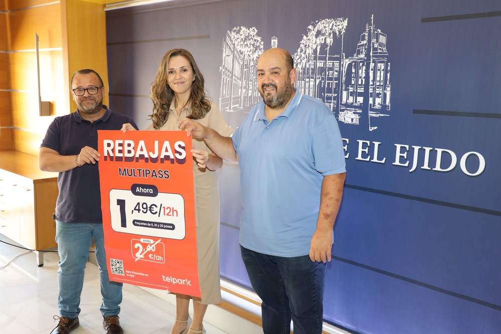 El Ejido renueva su acuerdo con Telpark para poder aparcar en el centro de El Ejido por 1,49 euros durante 12 horas