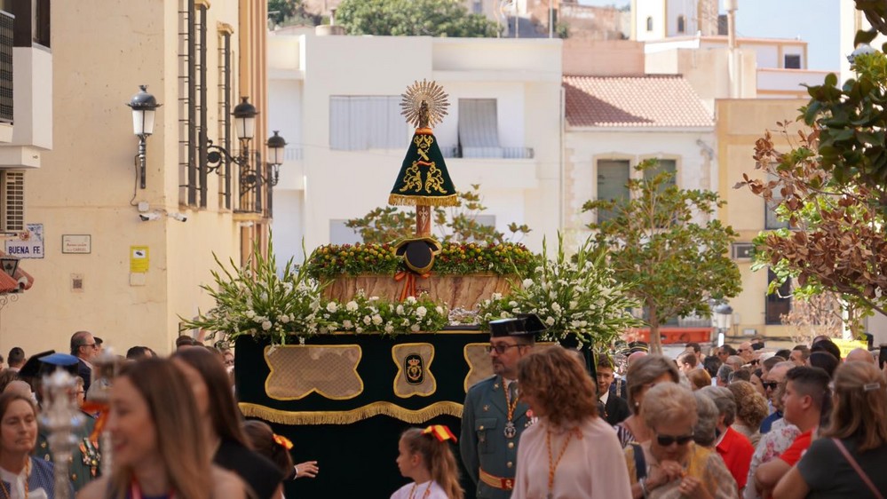Berja celebra la procesión de la Virgen del Pilar este sábado con la Banda del Sol de Sevilla