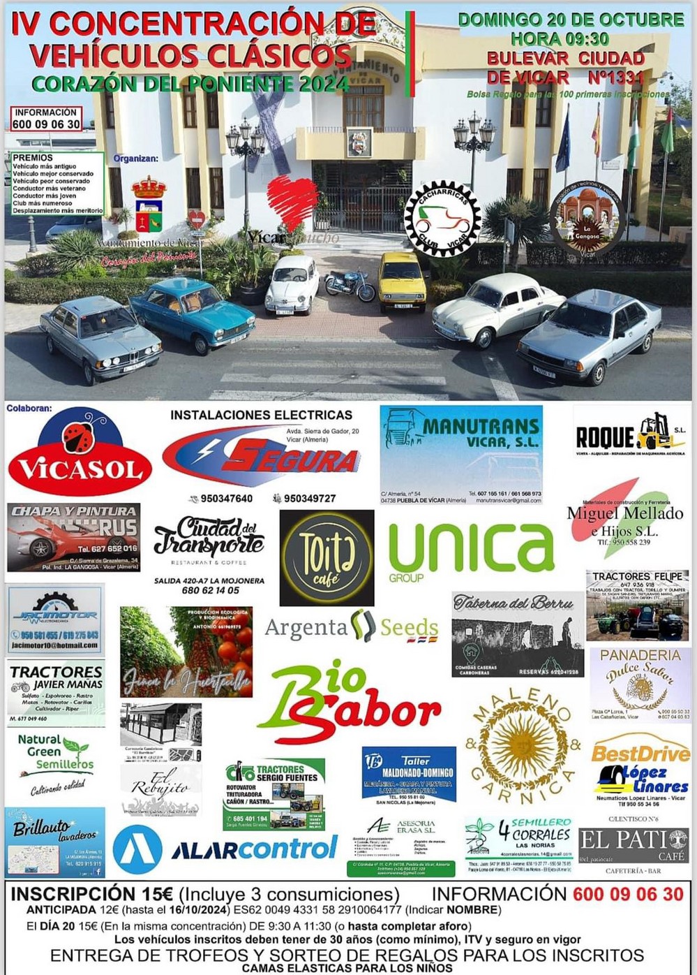 La pasión por el motor y los coches clásicos regresan al Ayuntamiento de Vícar