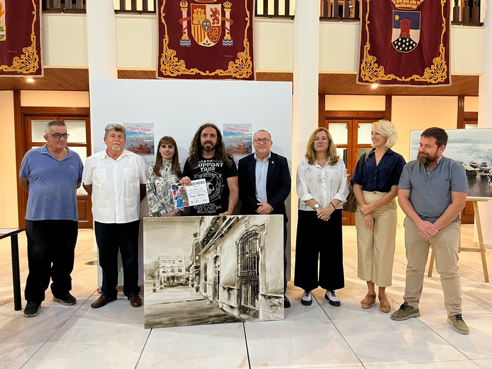 El murciano Carlos Montero gana el primer premio del Certamen de Pintura Rápida ‘Juan Ibáñez’ en Roquetas