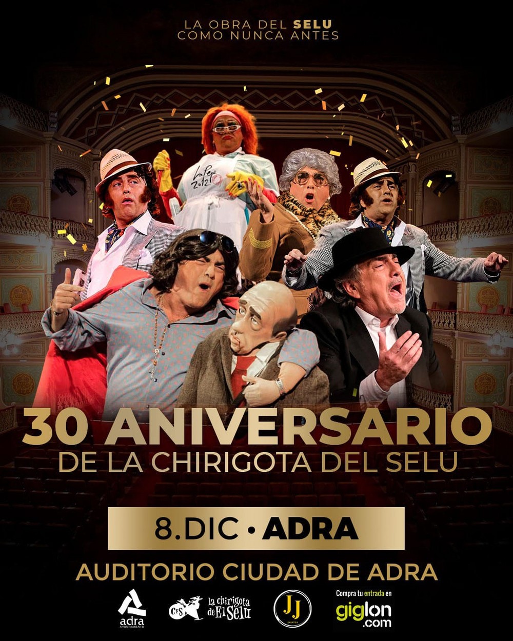 El 30 aniversario de la Chirigota del Selu llega al Auditorio Ciudad de Adra el 8 de diciembre