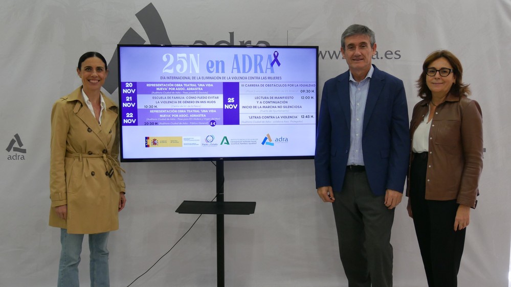 Adra presenta la programación para luchar por la Eliminación de la Violencia contra las Mujeres