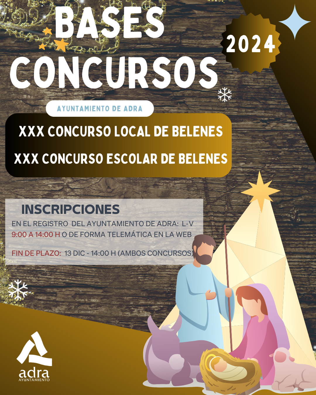 El Ayuntamiento de Adra publica las bases de los concursos local y escolar de belenes