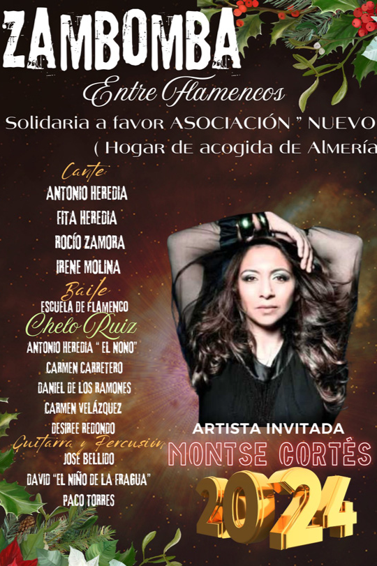 Montse Cortés es la artista invitada a la Zambomba flamenca que se celebra este viernes en Roquetas de Mar