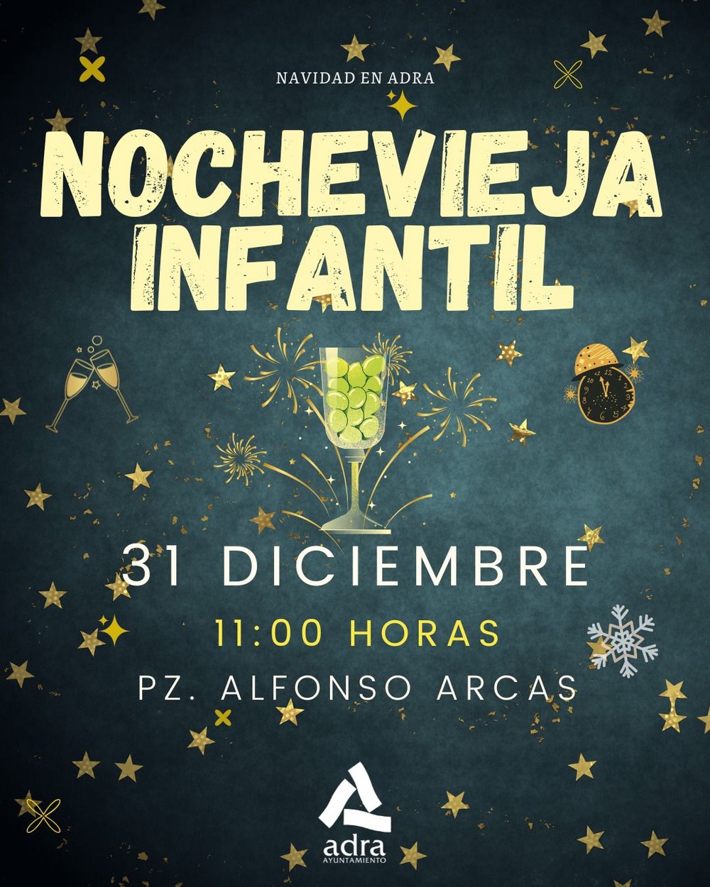 Los niños y niñas de Adra darán la bienvenida al 2025 con la tradicional ‘Nochevieja Infantil’