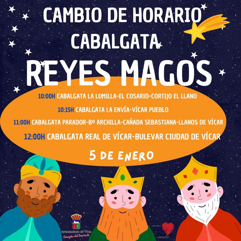 Vícar adelanta la llegada de los Reyes Magos para mantener la magia de la gran cabalgata