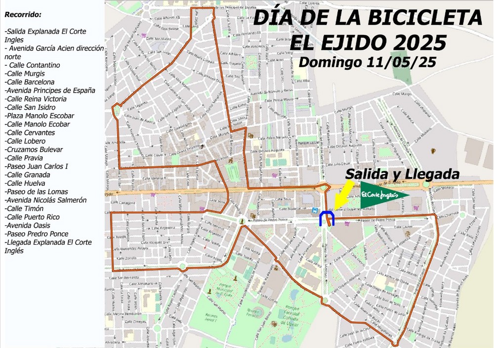 Todo listo para que este domingo se celebre el Día de la Bicicleta en El Ejido