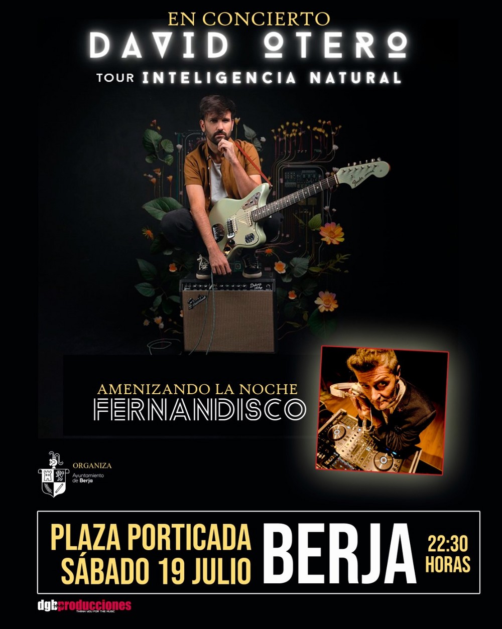 David Otero y Fernandisco protagonizarán una gran noche pop en los Festivales de la Feria de Berja 2025