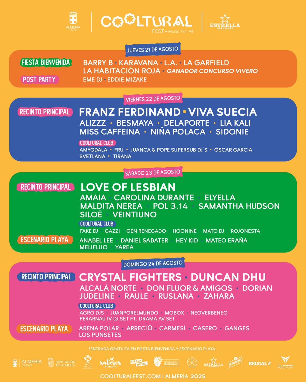 Cooltural Fest da un nuevo paso para su edición más internacional y desvela la distribución del cartel por días