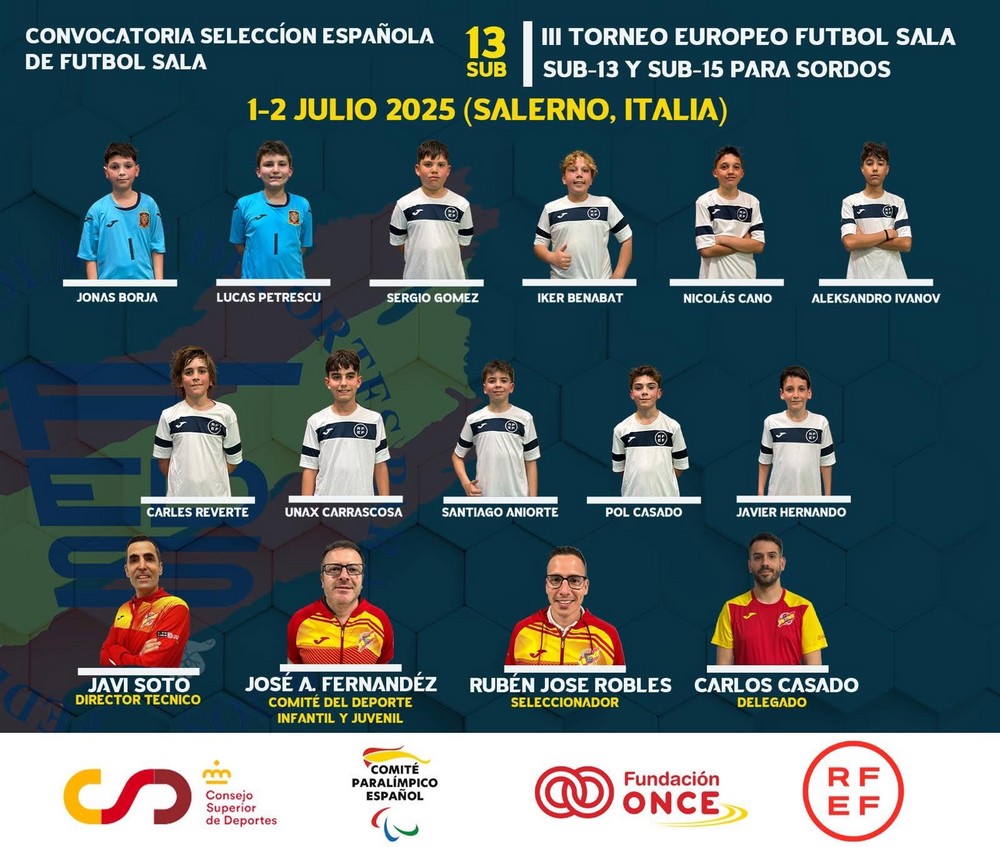 Rubén Pérez y Sergio Gómez, con España al Europeo Sub-13 para sordos