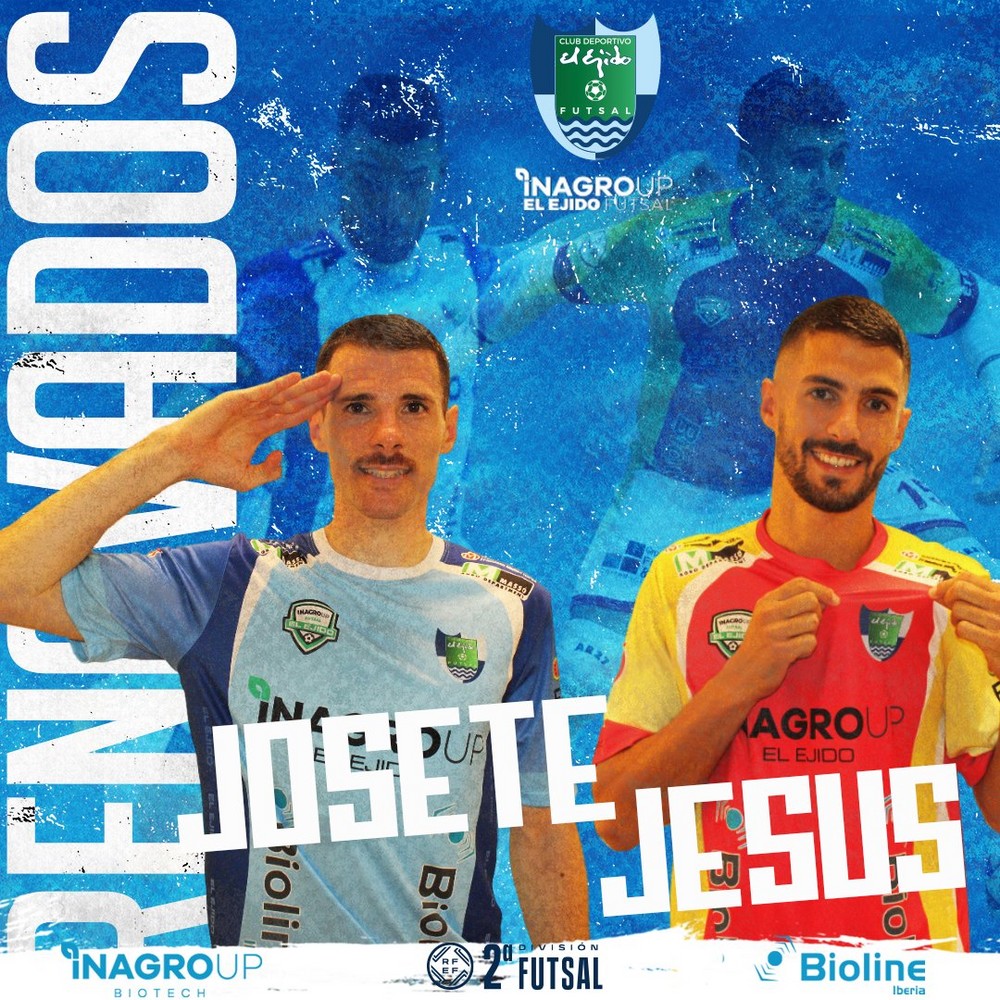 Josete y Jesús seguirán defendiendo los colores de El Ejido FS la próxima temporada