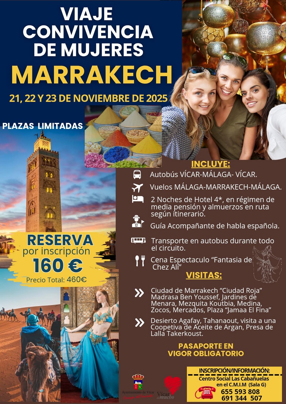 Vícar repite destino tras el gran éxito del primer viaje de convivencia de mujeres  a Marruecos