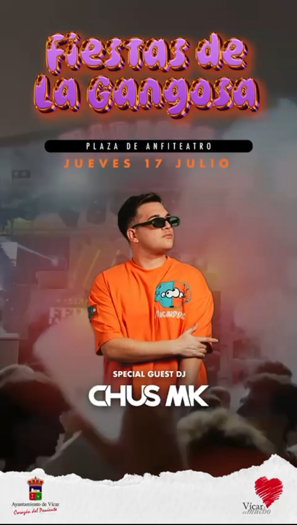 DJ Chus MK promete una fiesta imperdible en la Noche Joven de La Gangosa