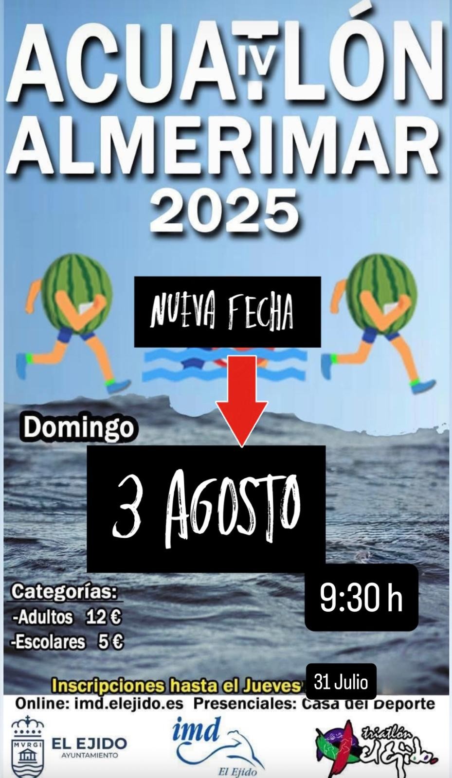 El IV Acuatlón de Almerimar se celebrará este domingo en la Playa de Poniente