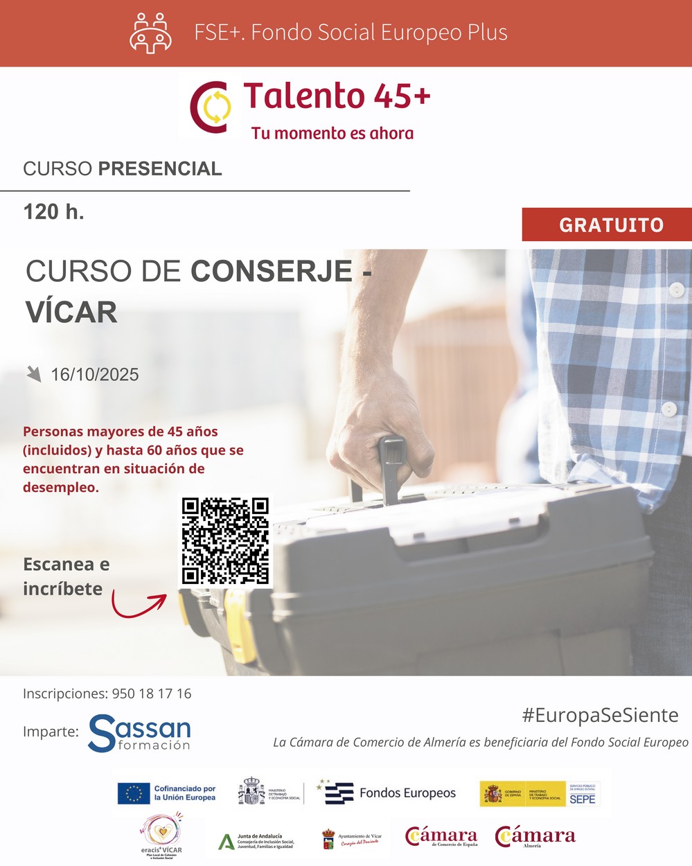 La Cámara de Comercio organiza en Vícar un Curso de Conserje para mayores de 45 hasta 60 en desempleo